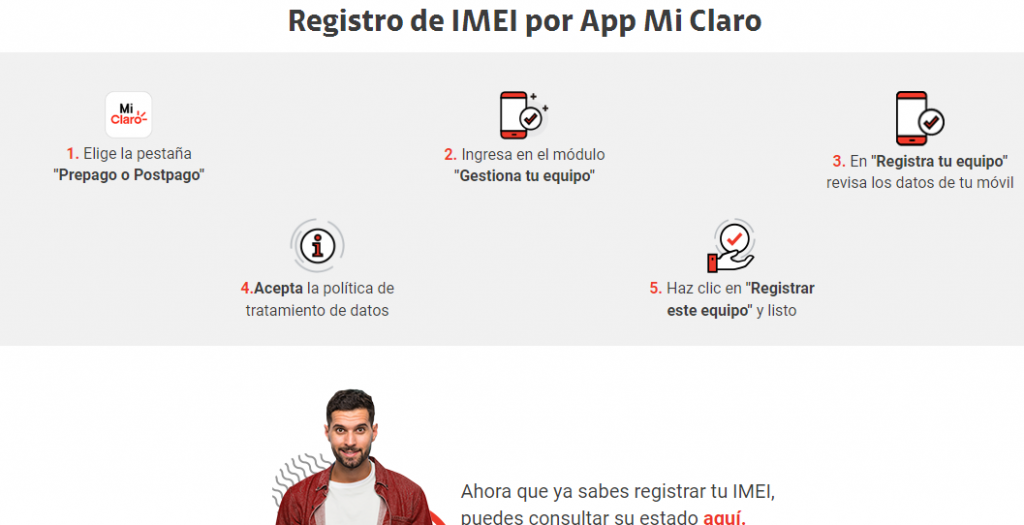 pasos para registrar IMEI